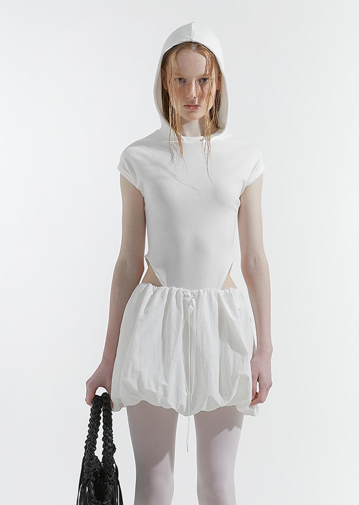 HOODED BODYSUIT, IVORY