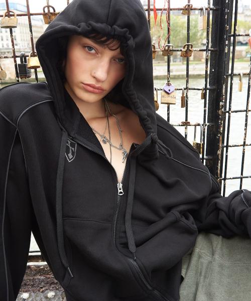 NATIONAL RACING HOOD ZIP UP (BLACK)