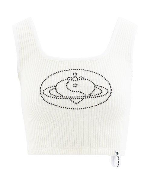 SPACE TOP IN IVORY(크롭 니트 슬리브리스)