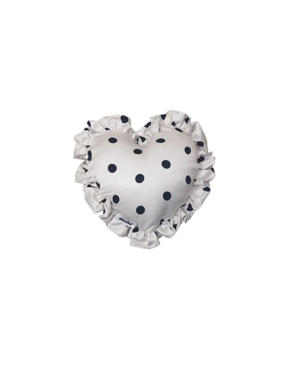 Heart Frill Satin Cushion (Dot)