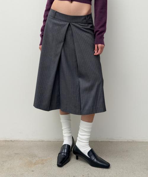 LOW RISE MIDI SKIRT (grey)