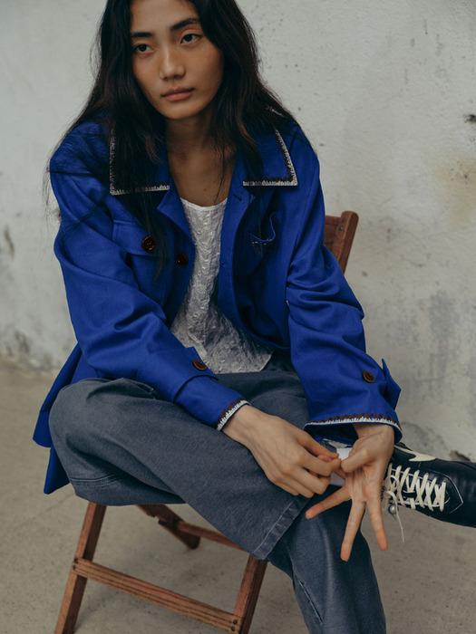 Embroidery Work Jacket Blue_F243JK02
