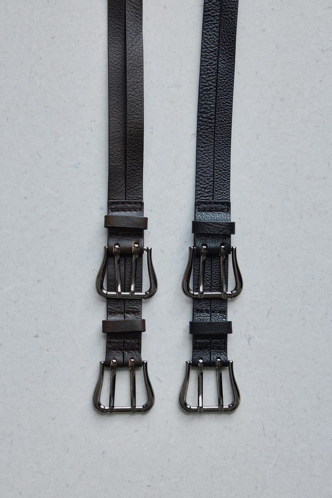 [EXCLUSIVE] 2-LINE LEATHER BELT (2 COLORS)
