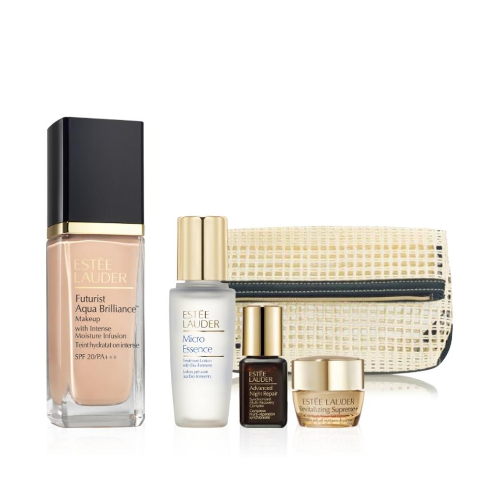 [에스티 로더] 퓨처리스트 아쿠아 브릴리언스 리퀴드 메이크업 SPF20/PA+++ 30ml (+디럭스 3종, 파우치)
