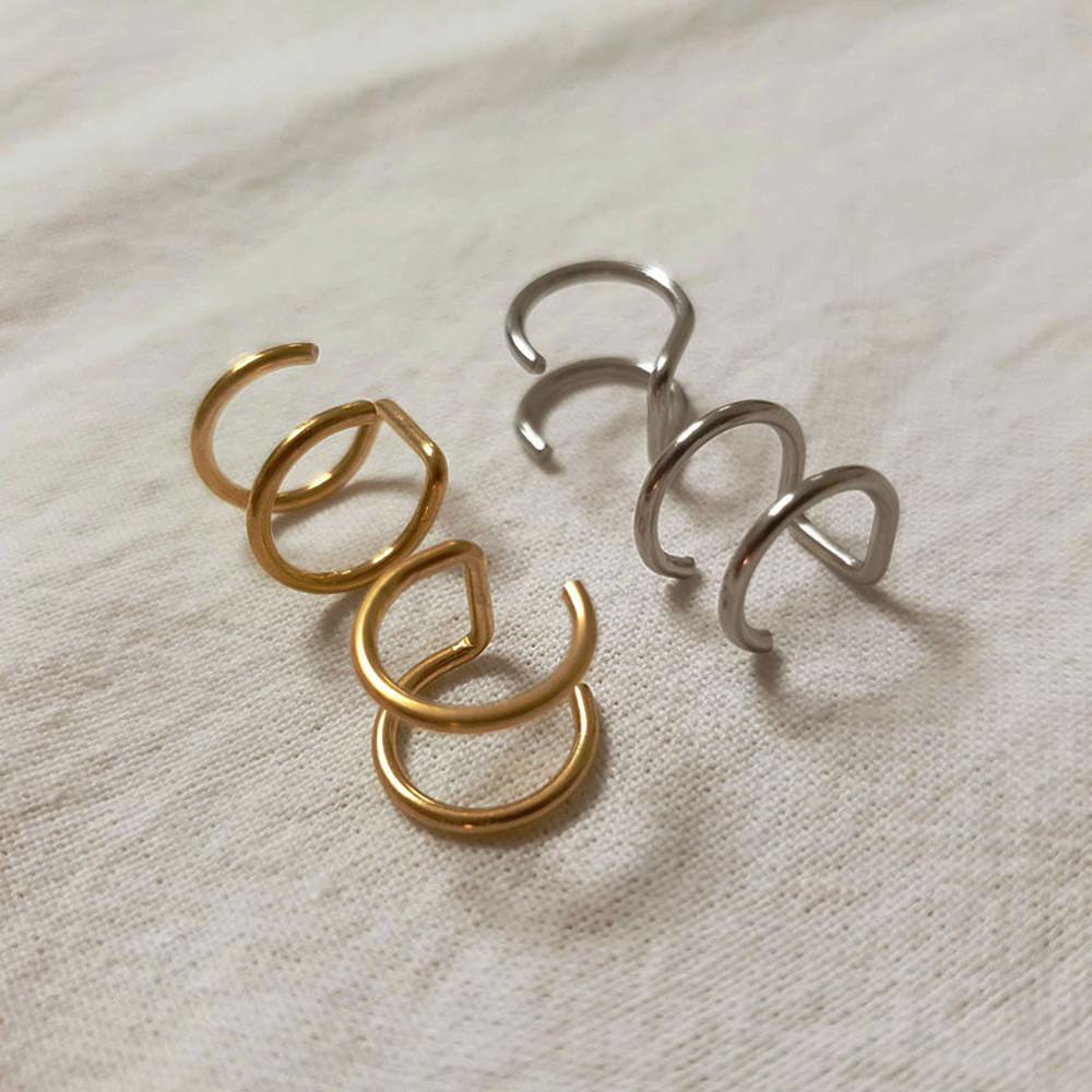 써지컬스틸 투라인 이어커프 귀안뚫는 귀찌 피어싱