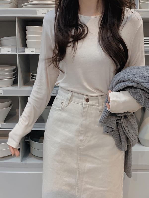 슬로우앤드 #SLOWMADE. 여리핏 소프트 골지티셔츠 - 9 color