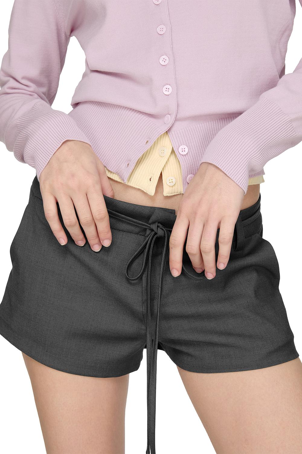 String Micro Shorts, CHARCOAL