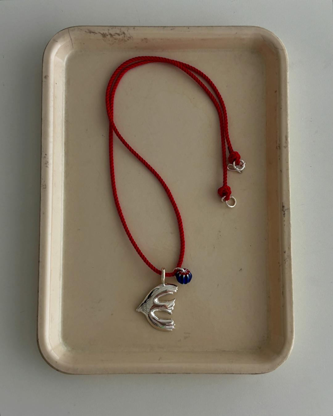 blue bird rope necklace