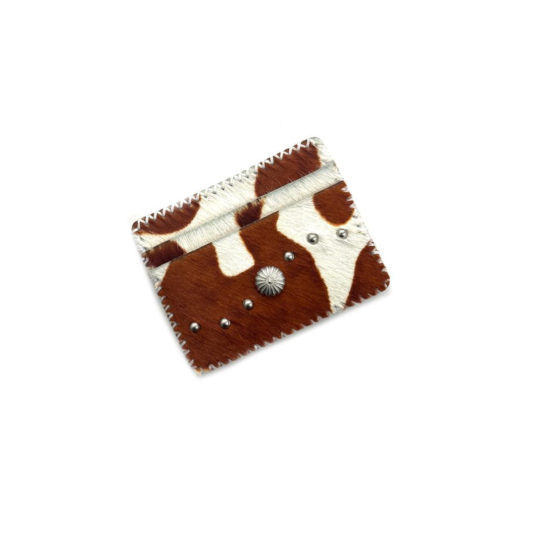 COMPACT WALLET - (MILK COW SKIN)