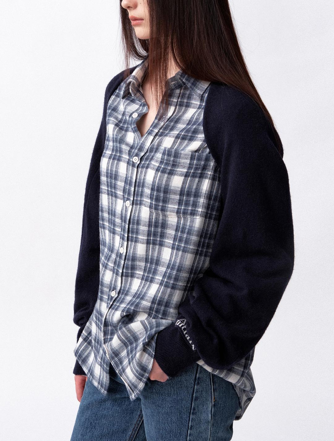 아비에 볼레로 머플러 (네이비)