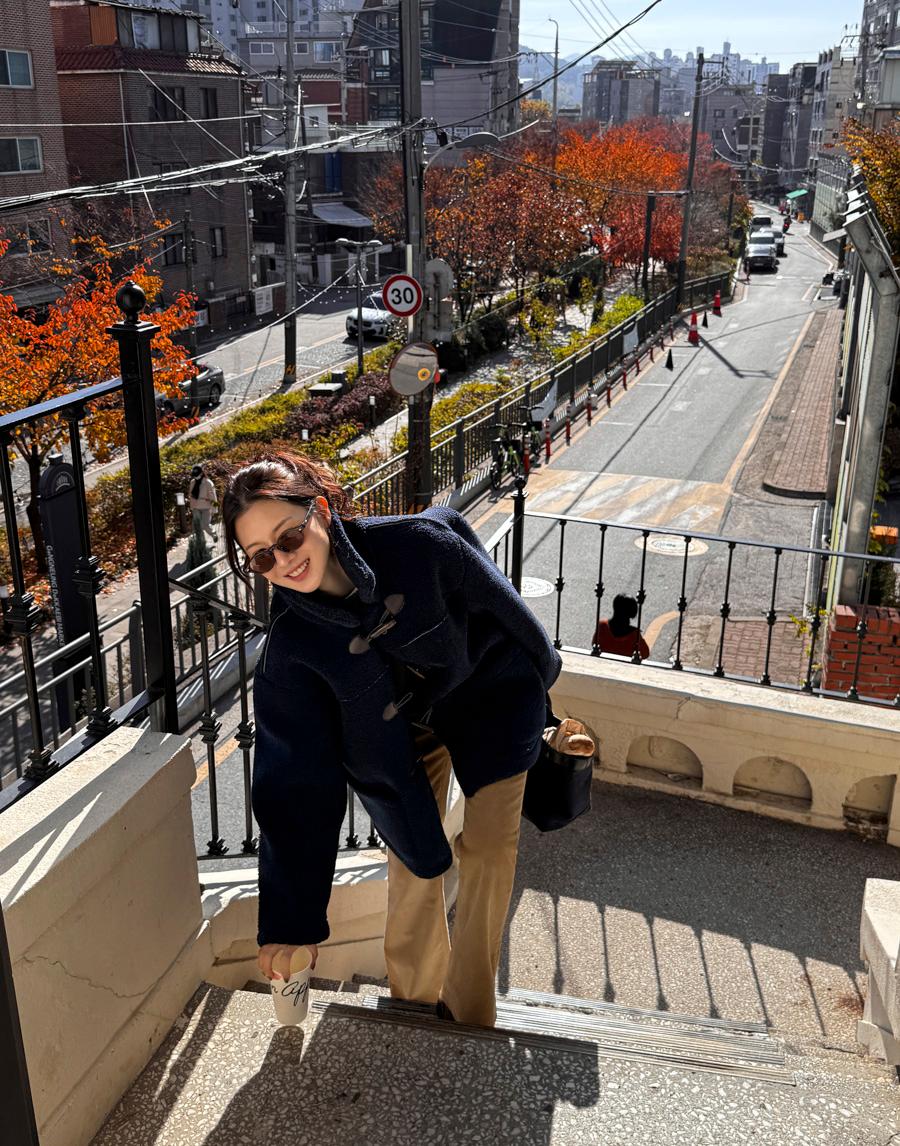 플러피 더플 하프코트