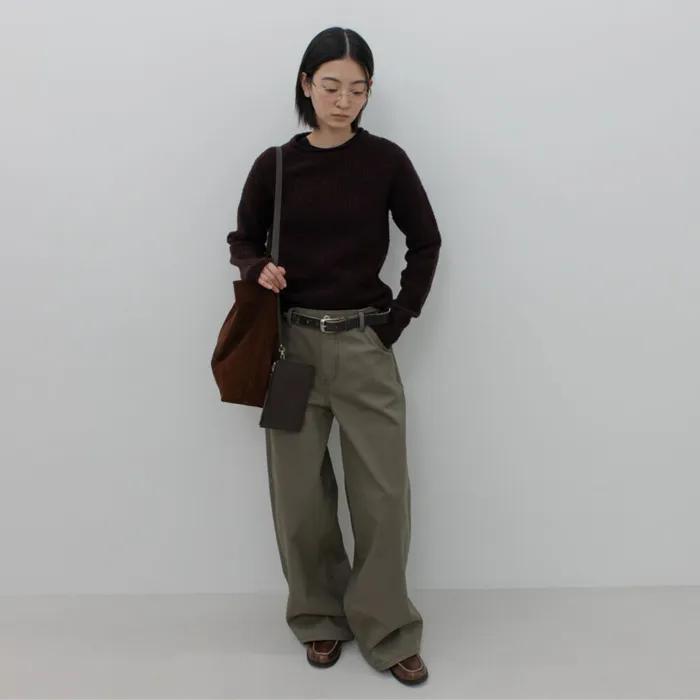 WIDE CINCH-BACK JEAN / KHAKI