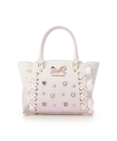 レースアップハートビジューグラデーションフラッター（ミニ）