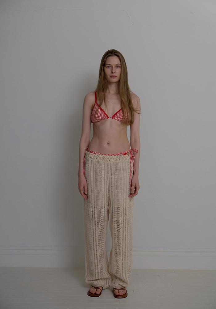 GINGHAM STRING BIKINI_RED