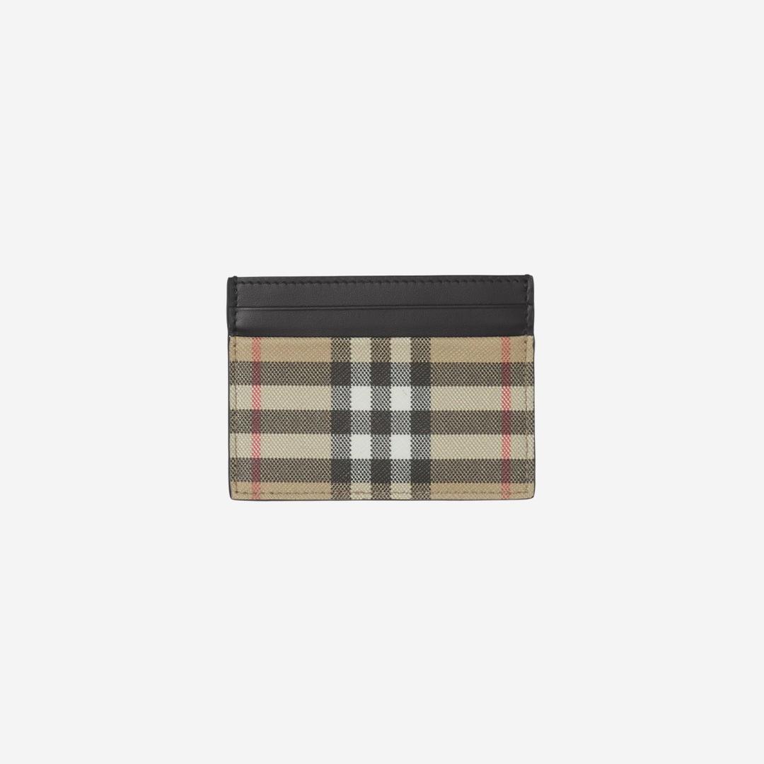 Burberry Vintage Check and Leather Card Case Archive Beige