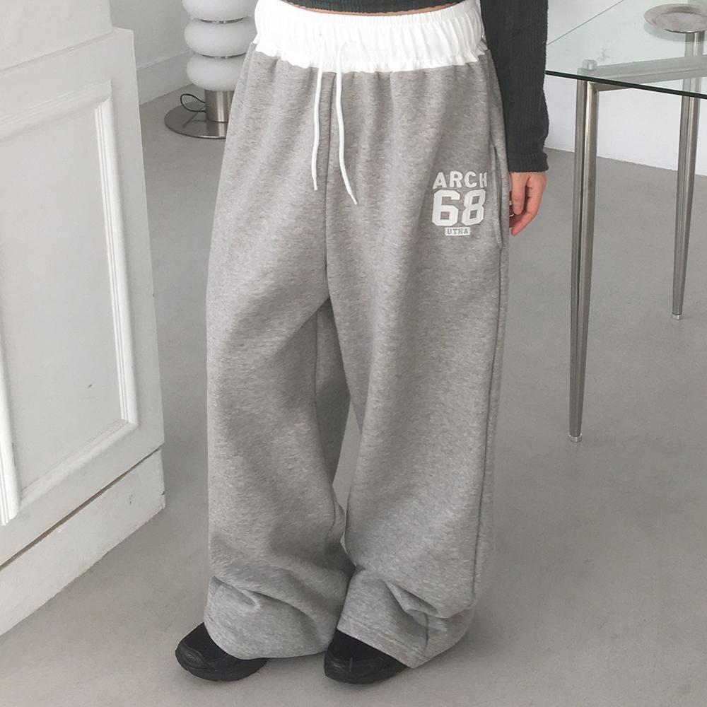 [裏起毛]Y2Kバイカラーゴムトレーニングパンツ