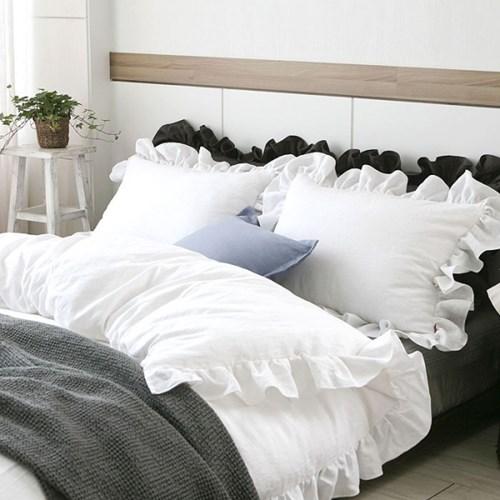 퓨어린넨베딩-프릴베개이불세트(퀸)(컬러6종)
