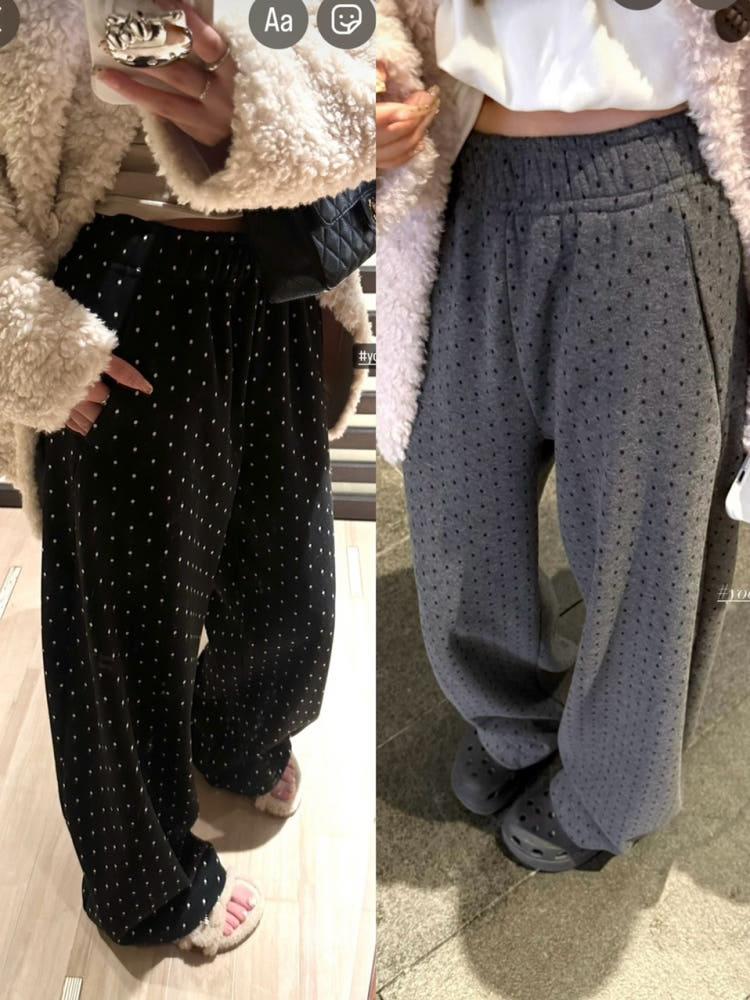 [더누베]아리엘 도트,베이직 겨울 팬츠