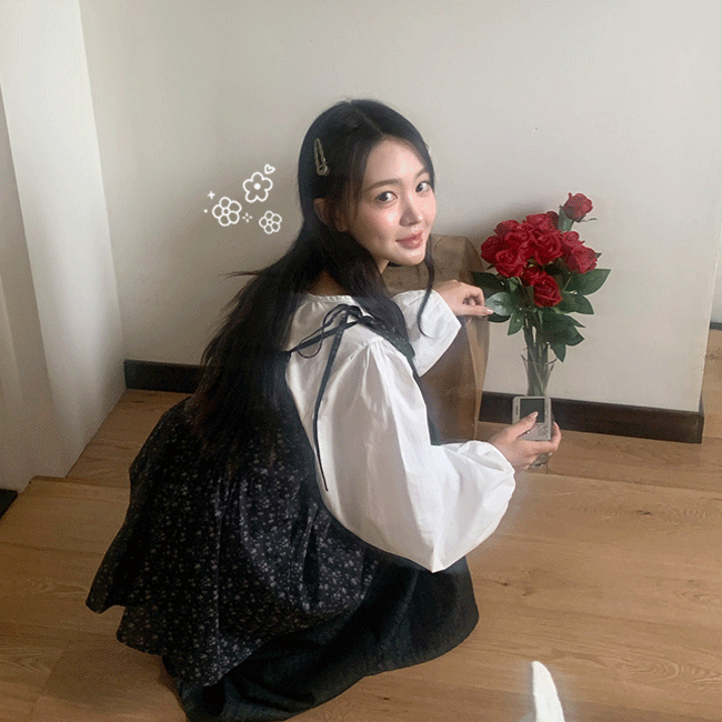 [레이어드템/패턴포인트🌼] 플라워셔링플레어뷔스티에