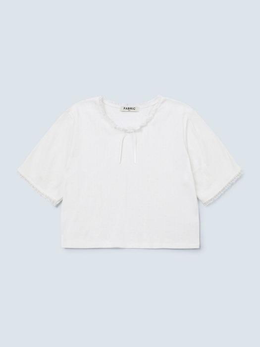 lace ribbon tshirt_ivory