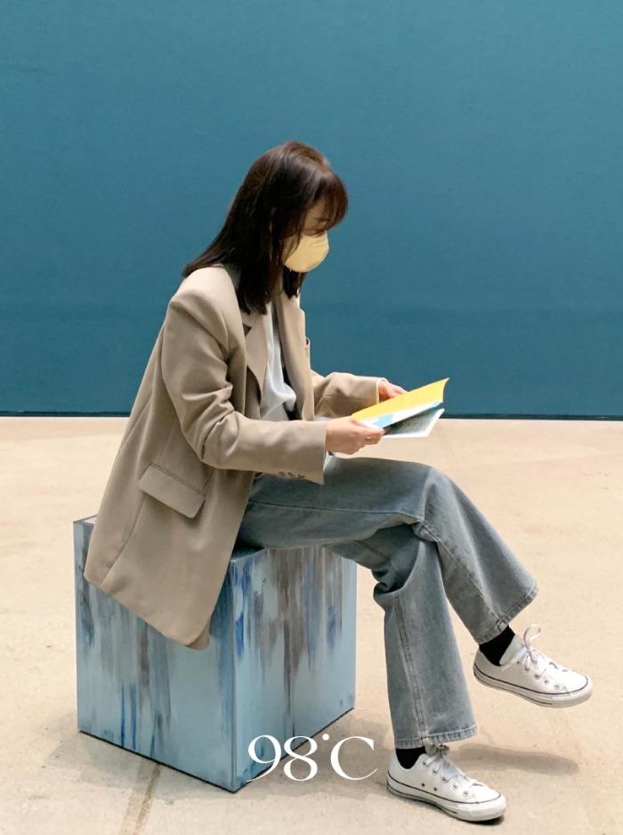 [98project/재진행10%할인] 블럭 틴라이트 블루 와이드데님 - 1 color