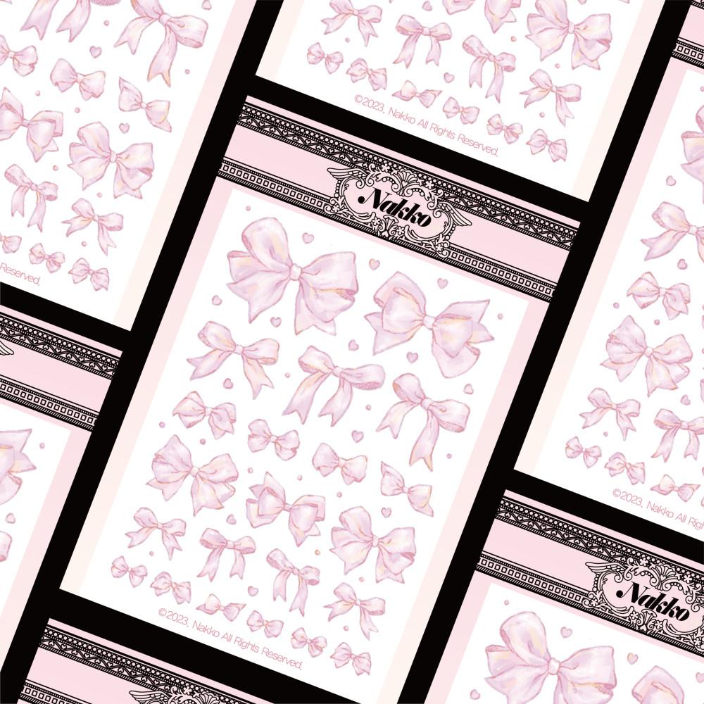 [나코] 러블리리본 마스킹 씰스티커 5종