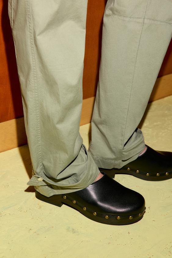 스터드 레더 클로그