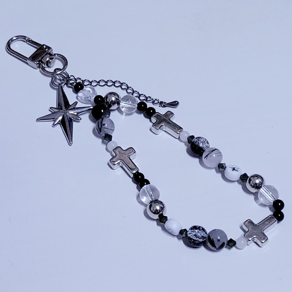 백야(白夜) 비즈스트랩 키링｜폰스트랩 핸드폰줄