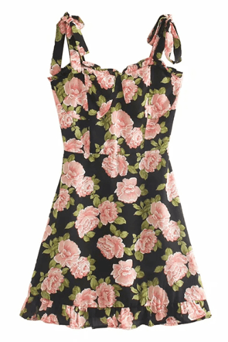 [S 당일배송] 클래식 플레어 로즈 원피스 (S,M)