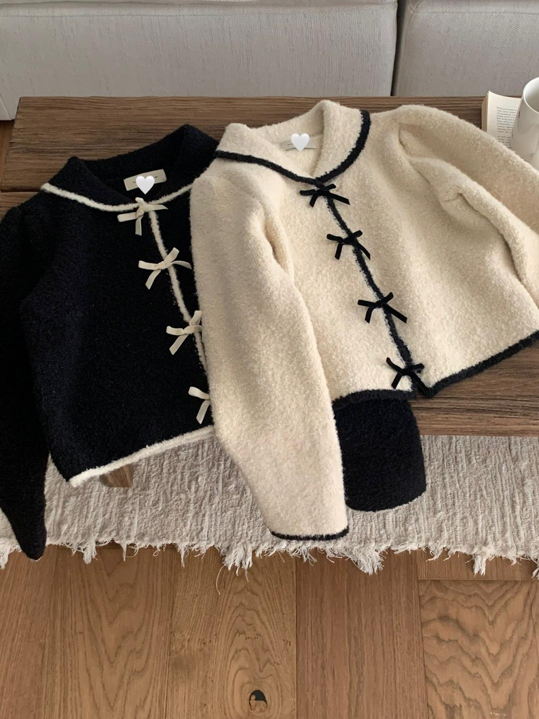 벨벳 리본 가디건 (2color)