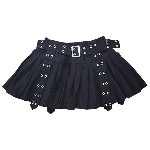 Pleated Pants-Skirt - BLACK / ONE SIZE