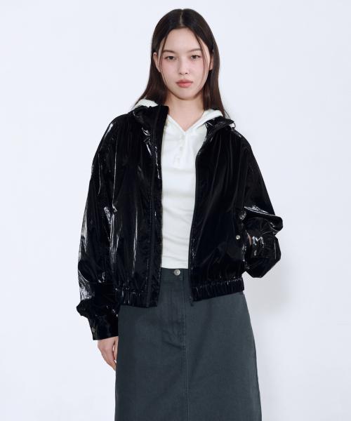 우먼즈 샤이니 윈드브레이커 재킷 [블랙]