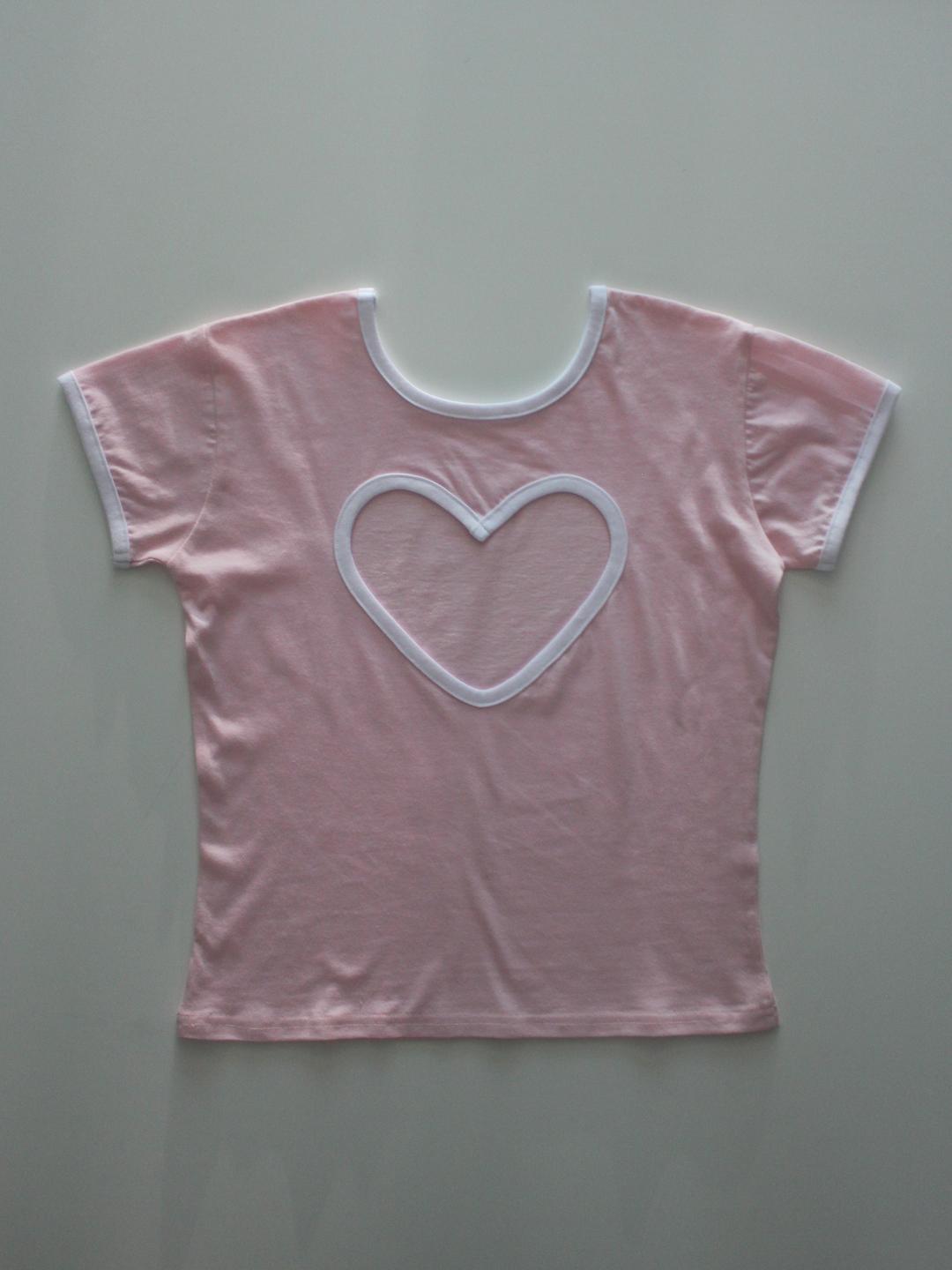 Piping Heart T, blush pink