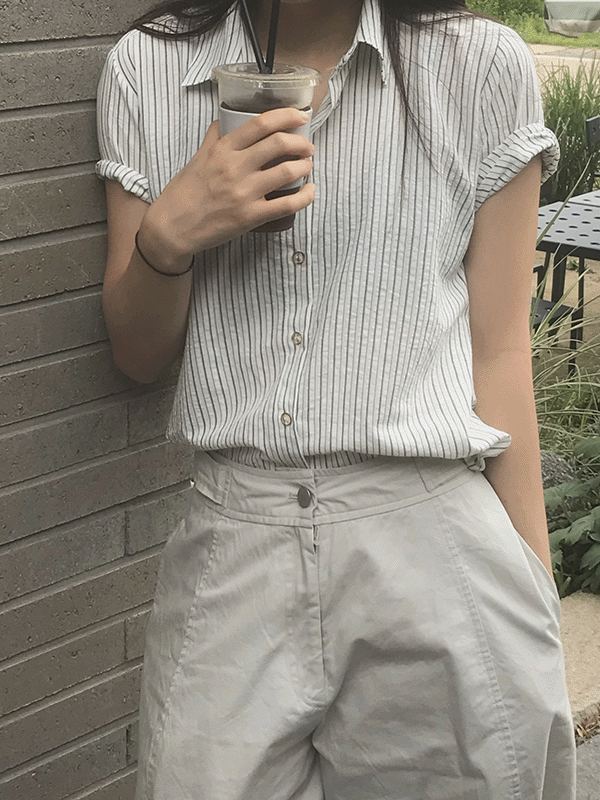 블렘토 썸머 스트라이프 하프 셔츠