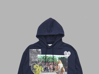 BERLIN PICTURE PATCH HOODY (NAVY)