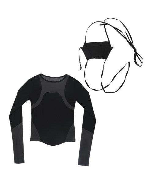 레이어드 백 롱 슬리브 / 블랙