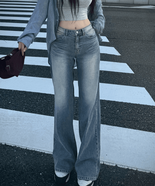 골반볼륨업 반하이_뉴진스 중진청 와이드진_골반뽕청바지