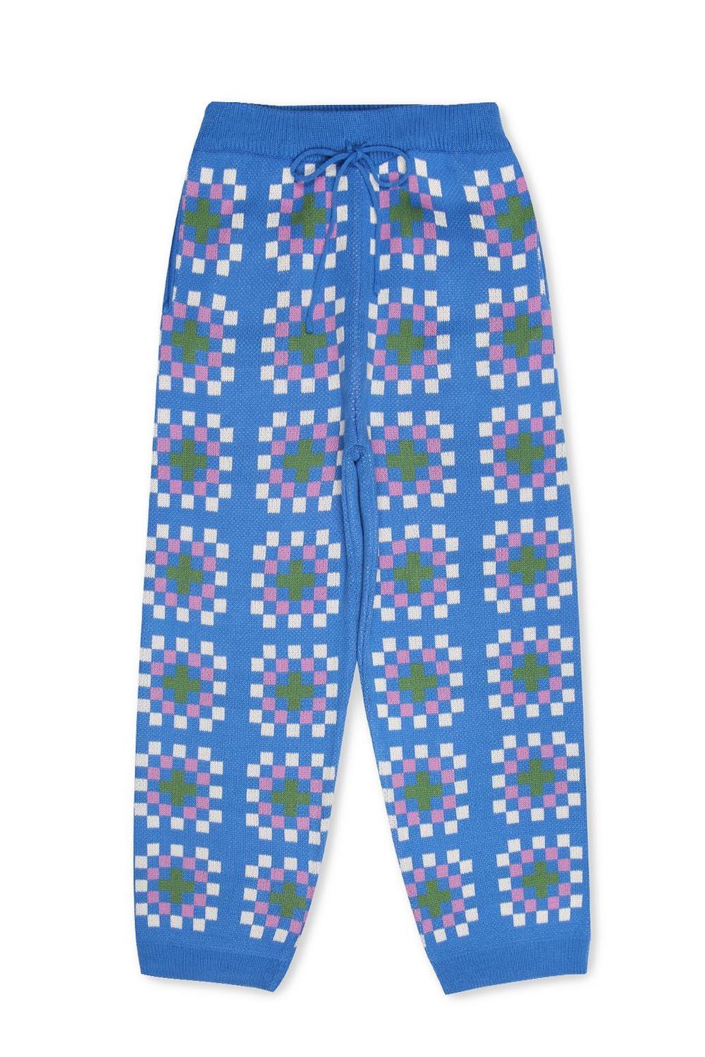 와이드핏 니트 밴딩팬츠_모티브블루 : WIDE KNIT BANDING PANTS_BL