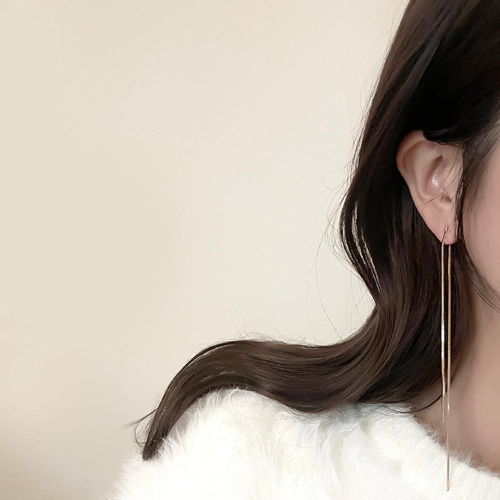무배 두줄 뱀줄 투웨이 롱 드롭 귀걸이 티타늄 목디스크귀걸이 거북목 교정