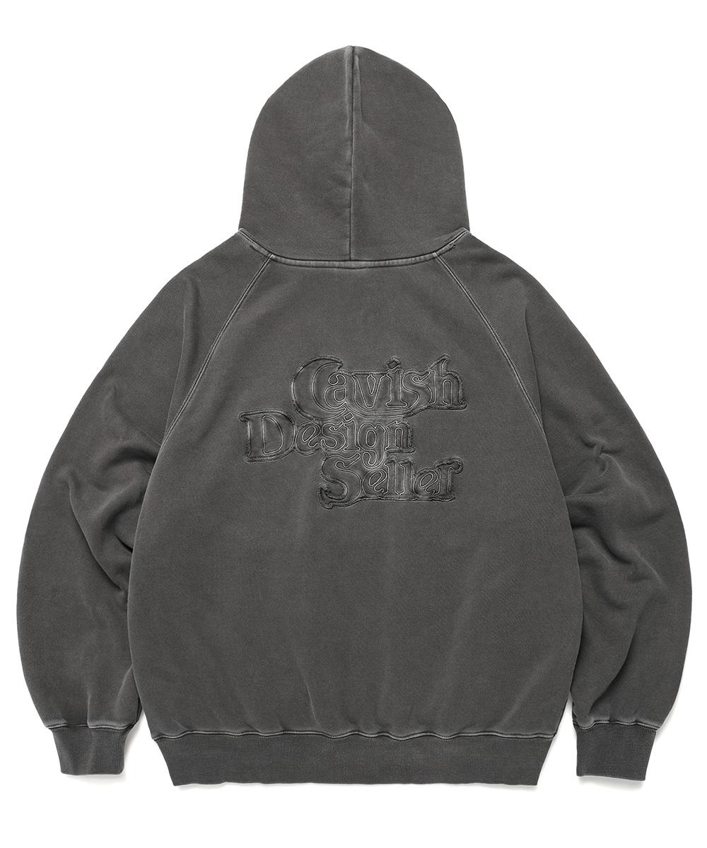 RAGLAN PIGMENT SELLER LOGO HOODIE[CHARCOAL]
