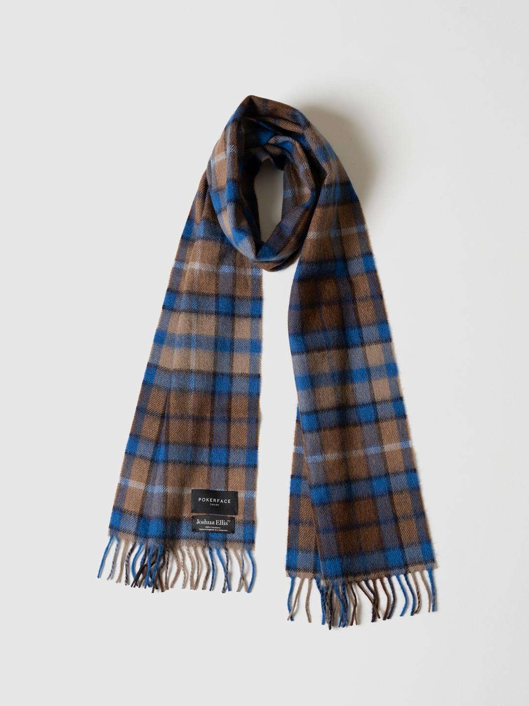 CASHMERE MUFFLER CESTNUT BLUE