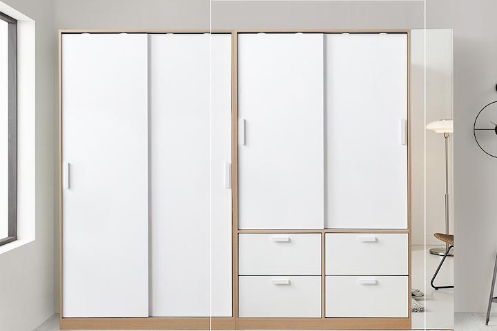 리파인드 1200서랍장 슬라이딩 옷장(오토댐핑도어)