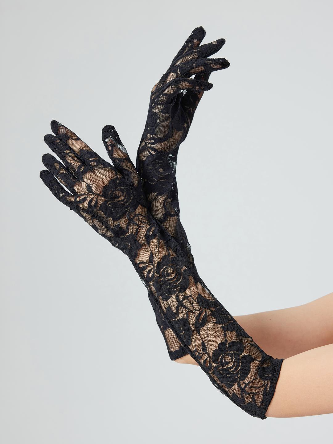 플로럴 레이스 롱 장갑