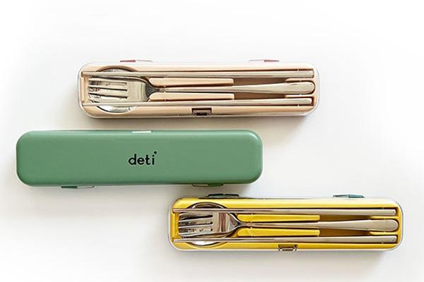 데티 독일 샤틴 휴대용 수저세트 숟가락 젓가락 어른용 수저통