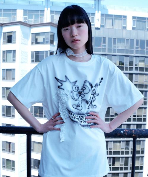 Ruffled Bow Top [White]