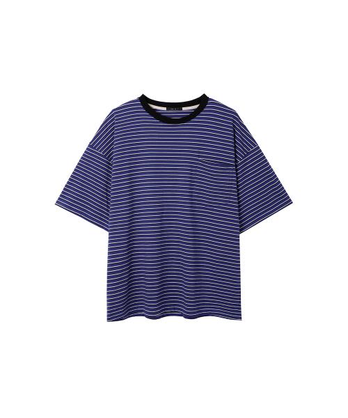 Pocket stripe tee_navy