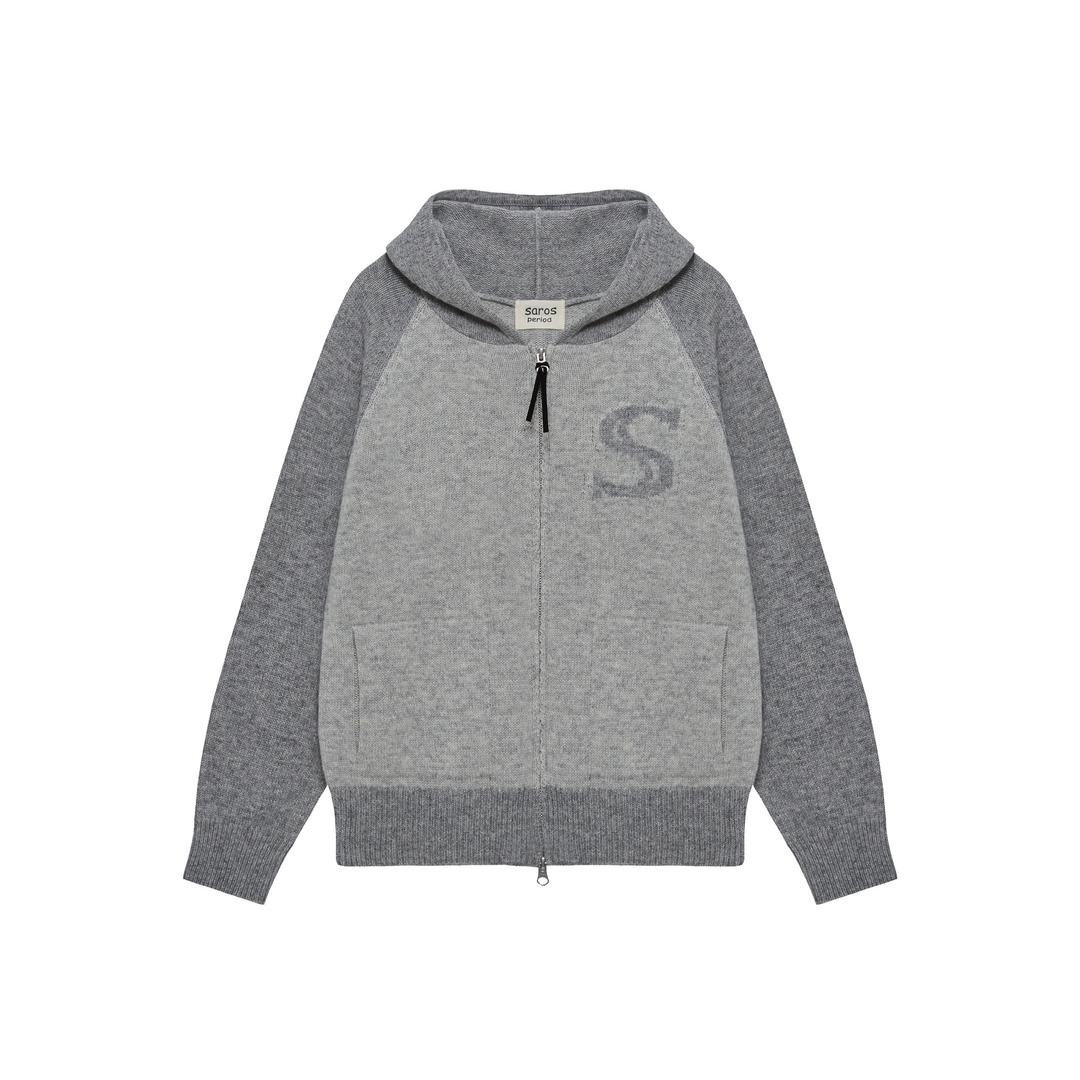 saros knit zip-up Gray(1)