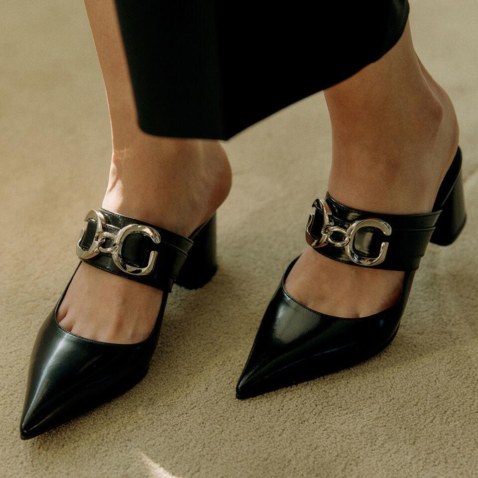 Zelda Mules / black (silver) [젤다 뮬 / 블랙(실버)] 6cm