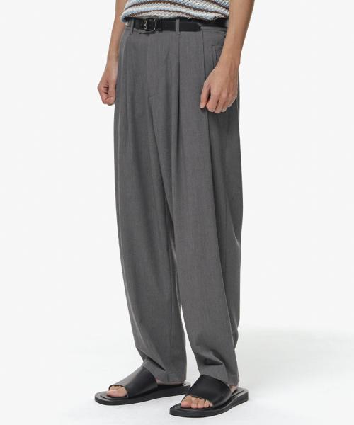 밴딩 실루엣 팬츠 그레이