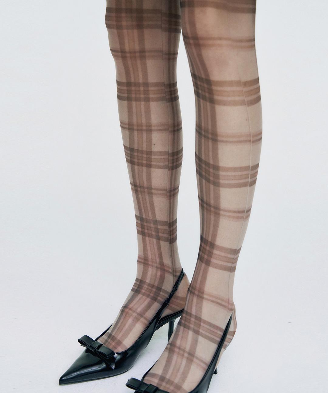 Plaid Check Stocking _ YELLOW